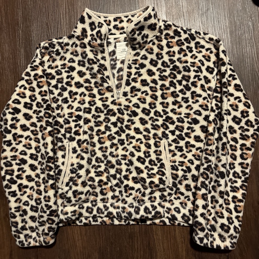 Thread & Supply Leopard Print V-Neck Sweater